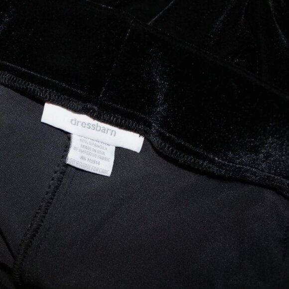 Black Wide Leg Velour Pants Side Zip Dress Barn 14 Vintage 90's Holiday Party - Picture 2 of 9